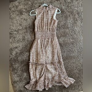 1. State Brown Animal Print High Low Dress